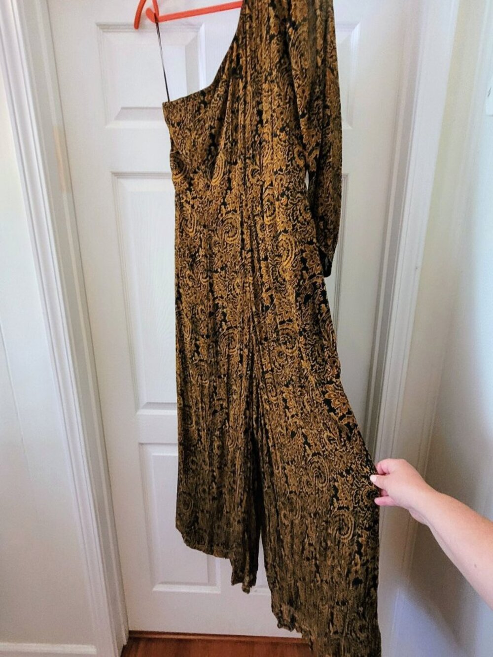 NWT Anthropologie Ollari Paisley One-Shoulder Jumpsuit, Size L - Picture 12 of 16